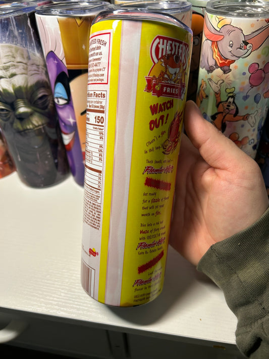 20oz Cheetos hot fries skinny tumbler