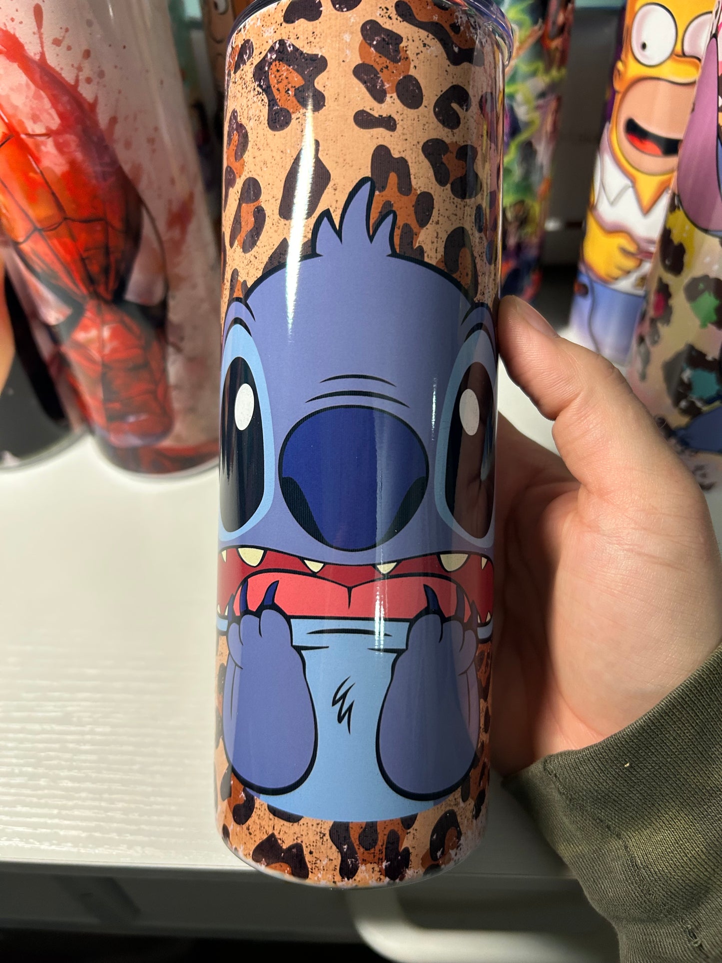 20oz Leopard stitch skinny tumbler