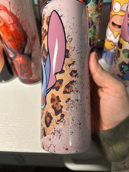 20oz Leopard stitch skinny tumbler