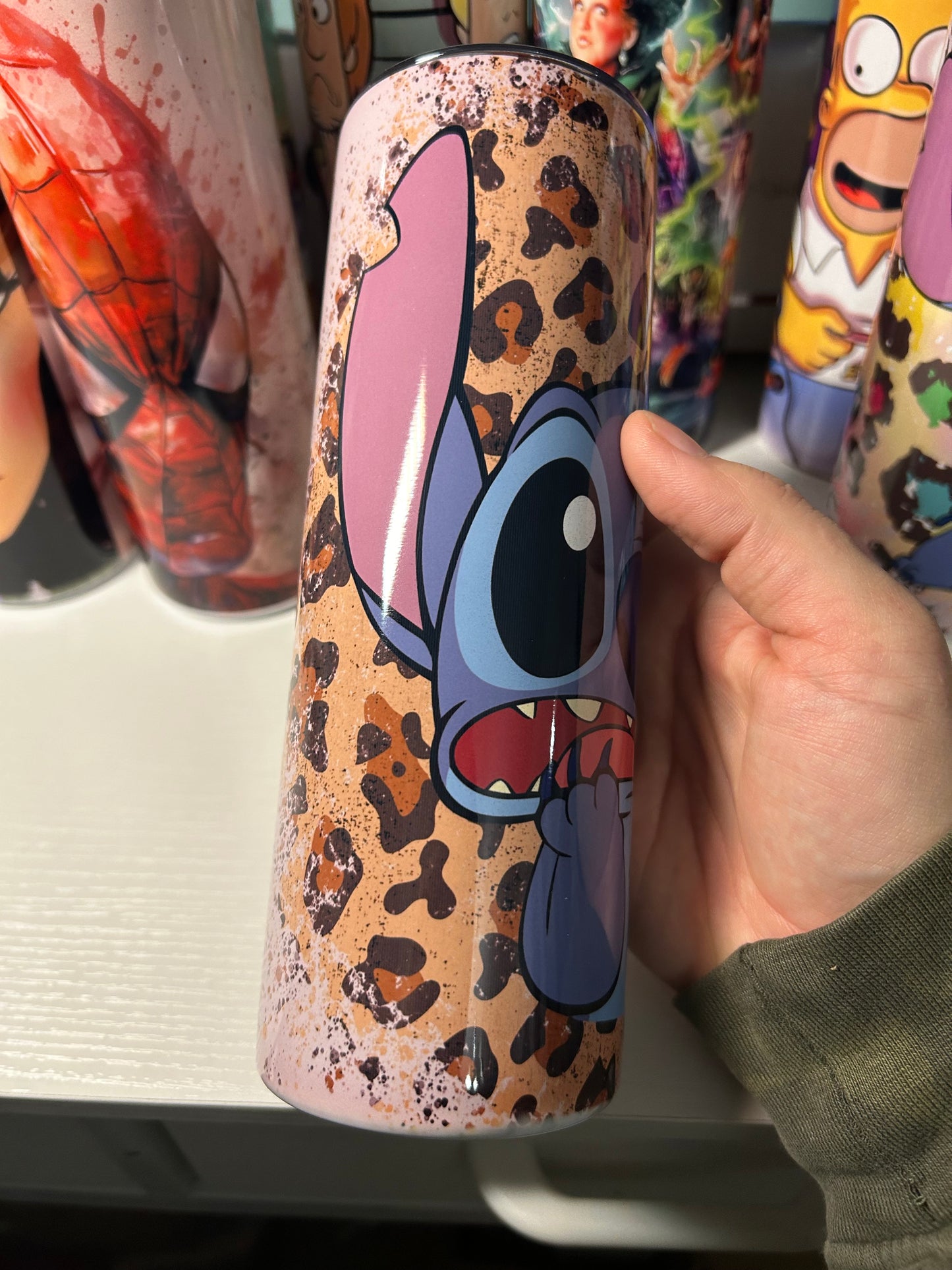 20oz Leopard stitch skinny tumbler