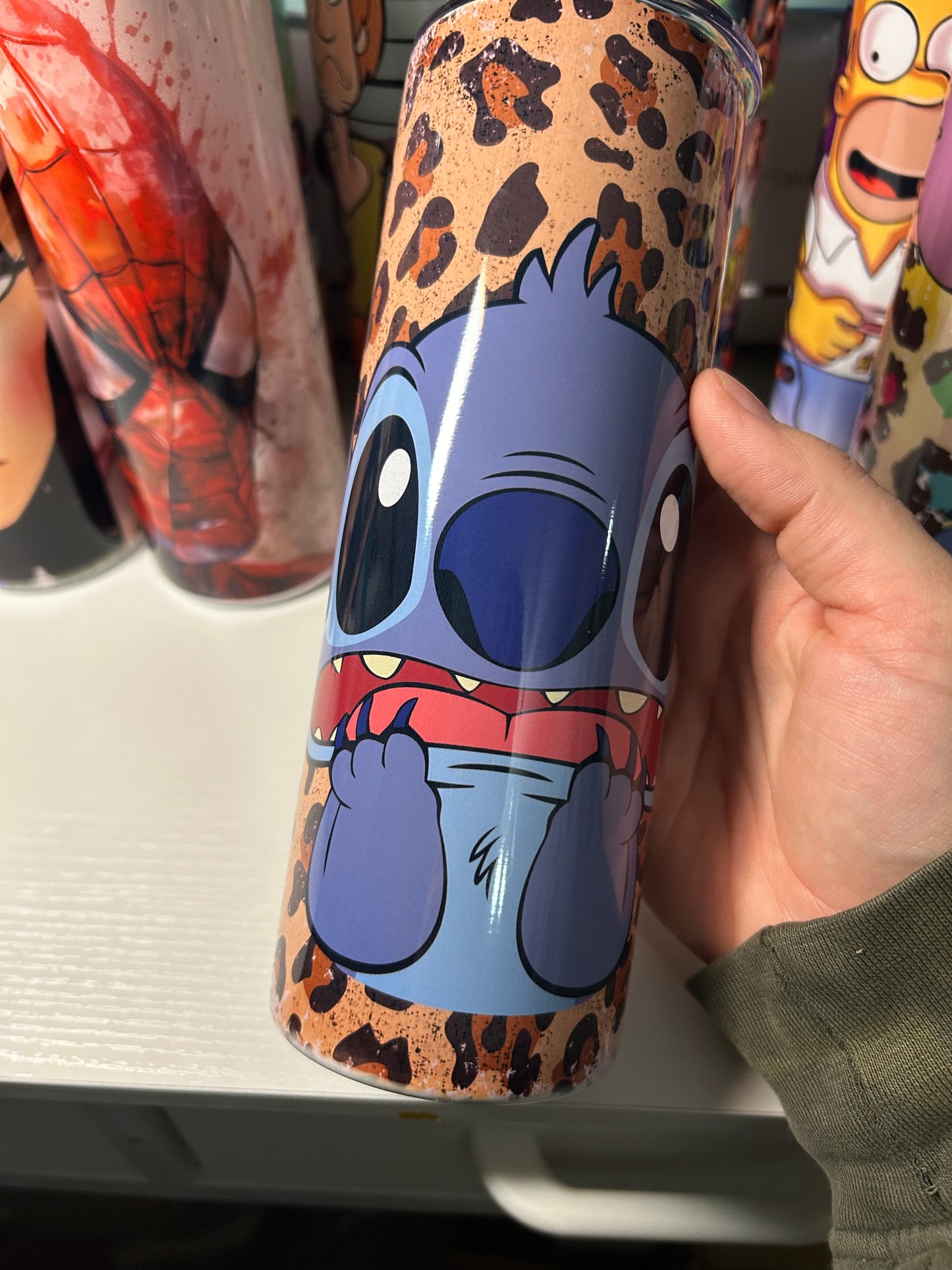 20oz Leopard stitch skinny tumbler
